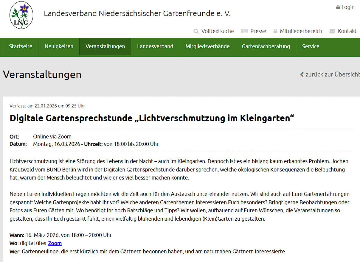 Seminar lichtverschmutzung